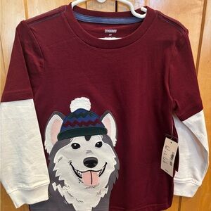 Gymboree Burgundy Long Sleeve with Husky Design
